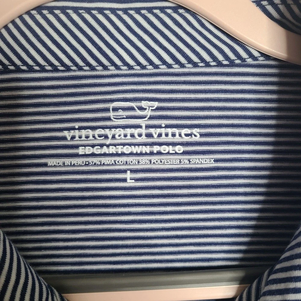 Vineyard Vines Edgartown Polo Shirt Mens Large Striped Short Sleeve